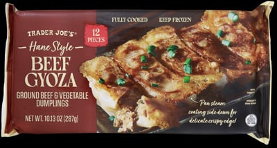 Trader Joe's Hane Style Beef Gyoza packaging