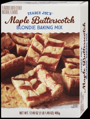 Trader Joe's Maple Butterscotch Blondie Baking Mix package