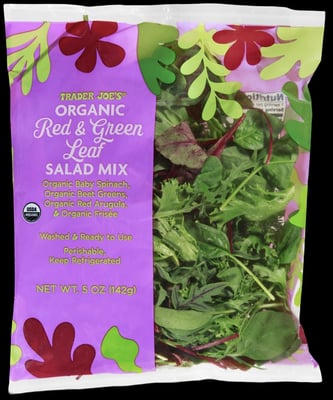 Trader Joe's Organic Red & Green Leaf Salad Mix package