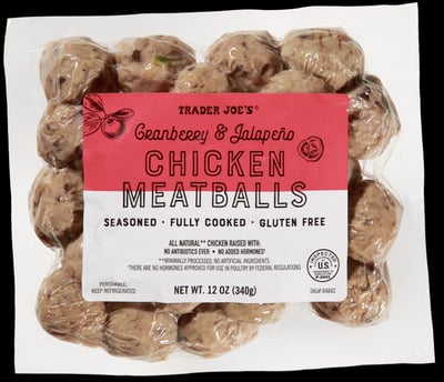 Trader Joe's Cranberry Jalapeño Chicken Meatballs packaging
