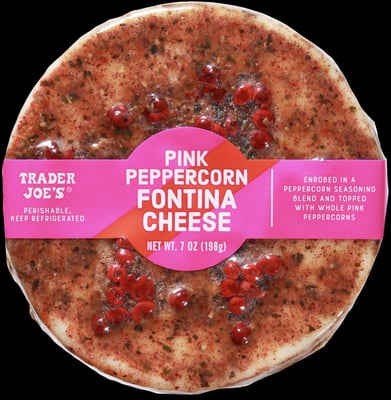 Trader Joe's Pink Peppercorn Fontina Cheese package