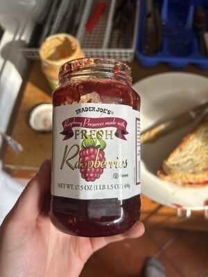 Trader Joe's Preserves, Fresh Raspberries packaging