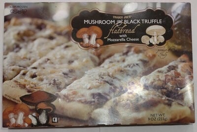 Trader Joe's Mushroom & Black Truffle Flatbread With Mozzarella Cheese package