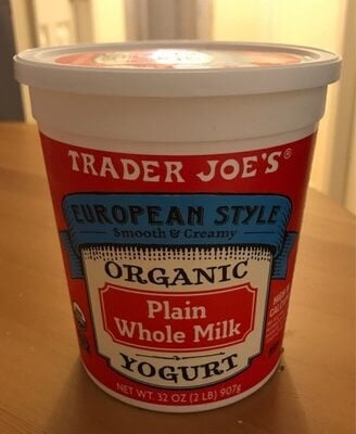 Trader Joe's Plain Yogurt package