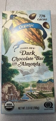 Trader Joe's Dark Chocolate Bar With Almonds package