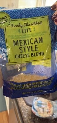 Trader Joe's Finely Shredded Lite Mexican Style Cheese Blend packaging