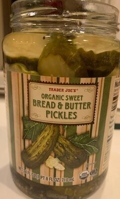 Trader Joe's Organic Sweet Bread & Butter Pickles packaging
