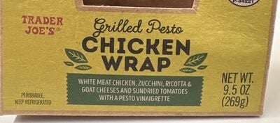 Trader Joe's Grilled Pesto Chicken Wrap packaging