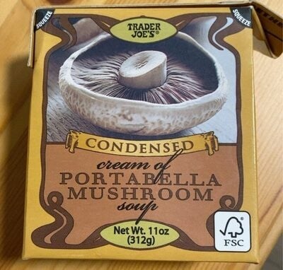 Trader Joe's Condensed Cream Of Portabella Mushroom Soup packaging