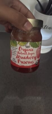 Trader Joe's Organic Reduced Sugar Strawberry Preserves packaging