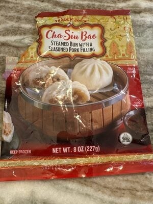 Trader Joe's Cha Siu Bao Steamed Bun With A Seasoned Pork Filling packaging