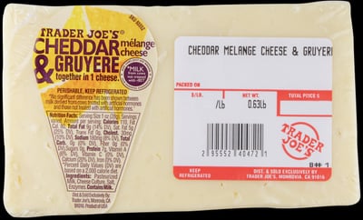 Trader Joe's Cheddar & Gruyere Mèlange Cheese package