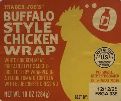 Trader Joe's Buffalo Style Chicken Wrap packaging