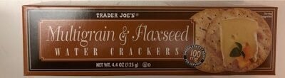 Trader Joe's Multigrain & Flaxseed Water Crackers packaging