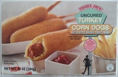 Trader Joe's Uncured Turkey Corn Dogs packaging