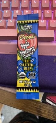 Trader Joe's Apple Blueberry Flavored Fruit Leather Wrap packaging