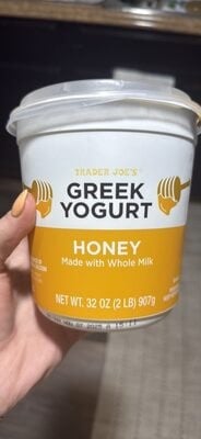 Trader Joe's Greek Yogurt Honey Made With Whole Milk package