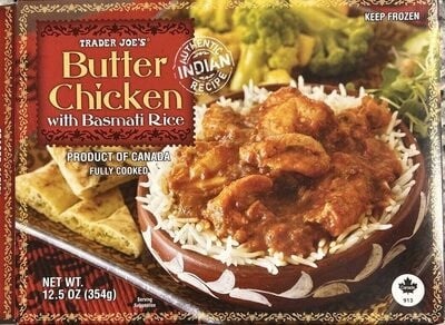 Trader Joe's Butter Chicken With Basmati Rice packaging