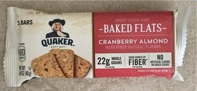 Quaker Cranberry Almond Baked Flats Crispy Snack Bars package