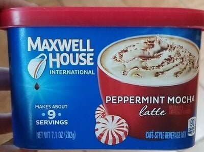 Maxwell House Peppermint Mocha Latte Cafe-Style Beverage Mix package
