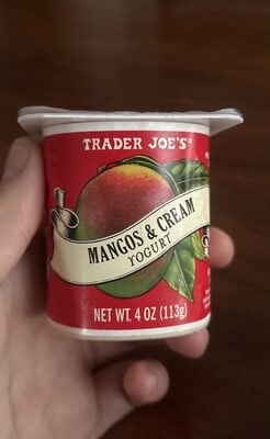 Trader Joe's Mangos And Cream Yogurt packaging