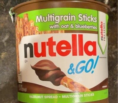Nutella Oat & Blueberries Hazelnut Spread + Multigrain Sticks packaging