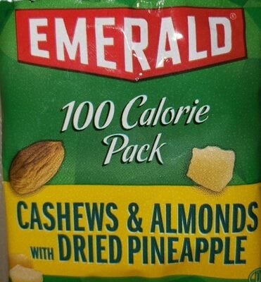 Emerald Cashews & Almonds With Dried Pineapple packaging