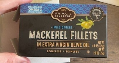 Private Selection Wild Caught Mackerel Fillets In Extra Virgin Olive Oil package