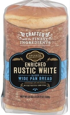 Private Selection Enriched Rustic White Sliced Wide Pan Bread packaging