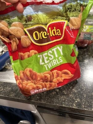 Ore-Ida Zesty Curly Seasoned French Fried Potatoes packaging