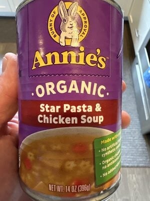 Annie's Organic Star Pasta & Chicken Soup packaging