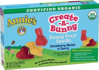 Annie's Homegrown Strawberry, Mango & Cherry Bunny Fruit Snacks packaging