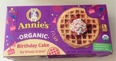 Annie's Organic Birthday Cake Waffles packaging
