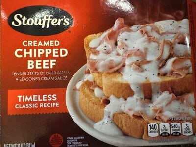 Stouffer's Frozen Meal Creamed Chipped Beef package