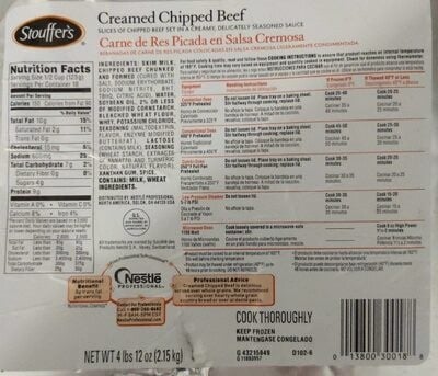 Stouffer's Creamed Chipped Beef package