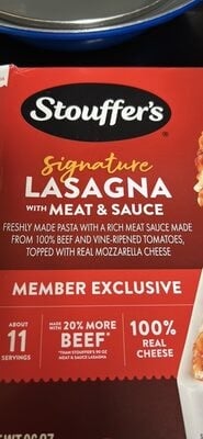 Stouffer's Lasagna With Meat & Sauce packaging
