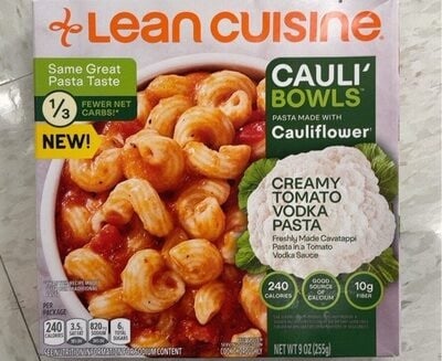 Lean Cuisine Creamy Tomato Vodka Pasta Cauli' Bowls packaging