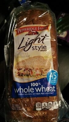 Pepperidge Farm Light Style Whole Wheat Bread package
