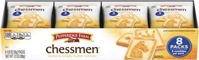 Pepperidge Farm Chessmen Butter Cookies Multipack, 8 Packs, 3 Cookies Per Pack package