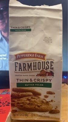 Pepperidge Farm Farmhouse Thin & Crispy Butter Pecan Cookies package