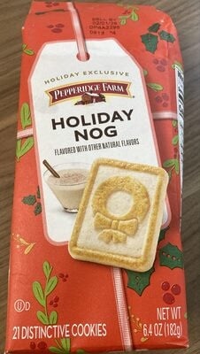 Pepperidge Farm Chessmen Holiday Nog Flavored Butter Cookies package