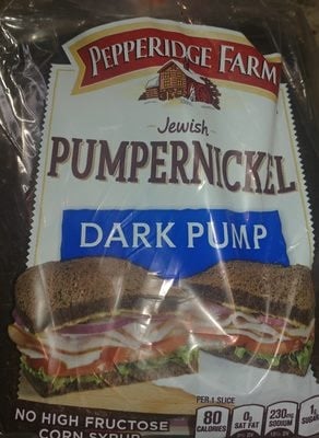 Pepperidge Farm Jewish Pumpernickel Dark Pump Bread package