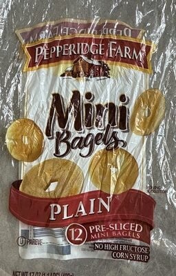 Pepperidge Farm Mini Bagels, Plain package