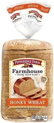 Pepperidge Farm Farmhouse Honey Wheat Bread package