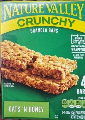 Nature Valley Crunchy Oats 'n Honey Granola Bars packaging