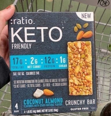 :ratio Coconut Almond Crunchy Bars package