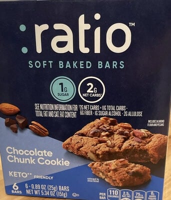 Ratio Keto Friendly Chocolate Chunk Cookie Soft Bakes package