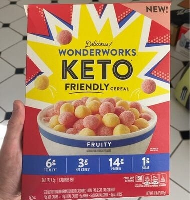 Wonderworks Keto Friendly Fruity Breakfast Cereal packaging