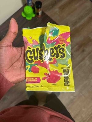 Gushers Watermelon And Sour Apple Fruit Flavored Snacks package