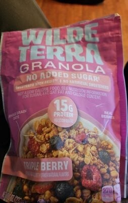 Wilde Terra Triple Berry No Added Sugar Granola packaging